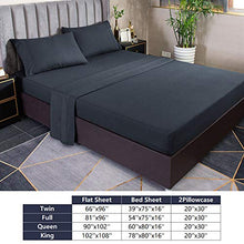 Load image into Gallery viewer, YANBING Twin Bed Sheets Set 3 Piece, Bed Sheet Set 1800 Brushed Soft Microfiber, 16 Inch Extra Deep Pocket, Wrinkle &amp; Fade Resistant, Breathable, Hypoallergenic (Twin, Black)
