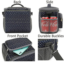 Load image into Gallery viewer, FlowFly Insulated Reusable Lunch Bag Adult Large Lunch Box for Women and Men with Adjustable Shoulder Strap Front Zipper Pocket and Dual Large Mesh Side Pockets, Royal

