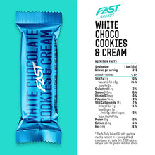 Load image into Gallery viewer, FAST BRANDS White Chocolate Cookies &amp; Cream, 20 Gram Protein Bars (Pack of 12)
