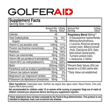 Load image into Gallery viewer, GOLFERAID Performance Blend, Up Your Golf Game, No Caffeine, Glucosamine, Turmeric, MSM, CoQ10, B-Complex, BCAAs and Electrolytes, 40 Calories, 100% Clean, Paleo, Vegan, 12-oz. cans (Pack of 12)
