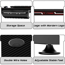 Load image into Gallery viewer, Vitesse 55 inch Gaming Desk Racing Style Computer Desk with Free Mouse pad, T-Shaped Professional Gamer Game Station with USB Gaming Handle Rack, Cup Holder &amp; Headphone Hook (Black)
