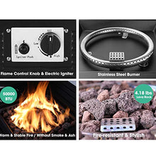 Load image into Gallery viewer, HEMBOR 28" Propane Gas Fire Pit Table, 50,000 BTU Square Fire Bowl, Outdoor Auto-Ignition Fireplace with Waterproof Cover, Lava Rock, CSA Certification, for Garden, Patio, Courtyard, Balcony
