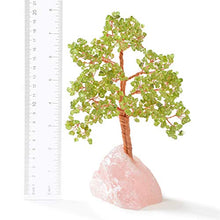 Load image into Gallery viewer, KALIFANO Premium Natural Peridot (414 Gemstone Count) Chakra Crystal Tree with Rose Quartz Base with Healing Properties - Bonsai Feng Shui Money Tree for Peace, Tranquility, and Good Luck
