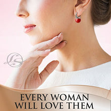 Load image into Gallery viewer, Linda Schnoll Hematite and Ball Hinged Pierced Earrings - Red Faux Pearl
