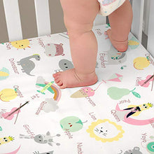 Load image into Gallery viewer, TILLYOU Microfiber Crib Sheets Set for Boys &amp; Girls, Silky Soft Toddler Sheets Printed, Breathable Cozy Baby Sheets, 28 x 52in, 2 Pack Letters &amp; Numbers
