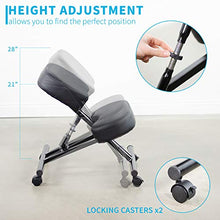 Load image into Gallery viewer, DRAGONN (by VIVO) Ergonomic Kneeling Chair, Adjustable Stool for Home and Office - Improve Your Posture with an Angled Seat - Thick Comfortable Cushions, Black (DN-CH-K01B)
