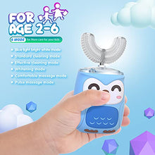 Load image into Gallery viewer, Kids Electric Toothbrush, Ultrasonic Autobrush Toothbrush Kids with 6 Modes, Whole Mouth Baby Toothbrush, IPX7 Waterproof, U Shaped Toothbrush for Children &amp; Toddlers (2-6 Year) (Light Blue)
