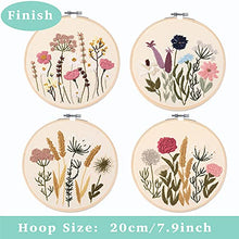 Load image into Gallery viewer, Embroidery Kit for Beginners 4 Sets, Hand DIY Cross Stitch Kits,4 pcs Bamboo Embroidery Hoop,4 pcs Plants Flowers Embroidery Patterns and Threads,Easy for The Embroidery Beginners to Learn…
