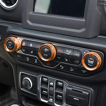 Load image into Gallery viewer, Voodonala Air Conditioner Headlight Switch Knob Trim for 2018-2022 Jeep Wrangler JL JLU Gladiator JT, Orange Aluminum Alloy 4pcs
