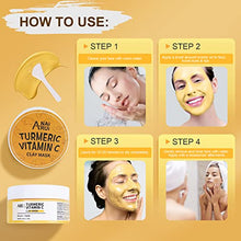 Load image into Gallery viewer, ANAIRUI Turmeric Vitamin C Clay Mask for Acne and Dark Spots, Vitamin C &amp; E Clay Facial Mask for Blackheads, Pores, Wrinkles, Fine Lines, Hydrating, Clarifying, Cleansing Skincare Mask, 4.23 OZ
