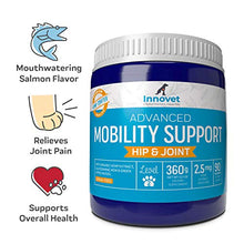 Load image into Gallery viewer, Innovet Pet Advanced Mobility Chews For Dogs – (90 Chews) Dog Treats, Hip &amp; Joint Supplement With MSM, Green Lipped Mussel, Vitamin C &amp; E, Glucosamine for Dogs, Organic Terpene Extract Boosts Immunity
