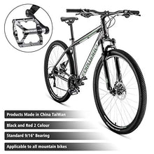 Load image into Gallery viewer, MatyKit S Shape Mountain Bike Pedals of Lightweight, Specialized 9/16" UD Bearings Ultra Strong Colorful CNC Machined Alloy Bicycle Non-Slip Pedal, Anodizing Sealed 3 Bearing Cycling Pedals (Black)
