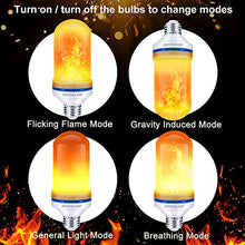 Load image into Gallery viewer, CPPSLEE LED Flame Effect Light Bulb, 4 Modes Flame Lights Bulbs, E26 Base Fire Light Bulbs with Gravity Sensor, Halloween Decorations Flickering Light Bulb for Indoor/Outdoor/Home/Party Decor(2 Pack)

