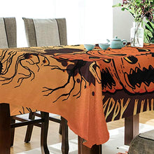 Load image into Gallery viewer, ALAZA Happy Halloween Spooky Pumpkin Tablecolth Table Cover for Party Dining Room Kitchen Decor,60 X 108,Stain and Wrinkle Resistant Washable Rectangle Table Cloth
