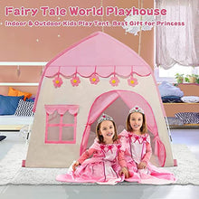 Load image into Gallery viewer, TTLOJ Kids Play Tent for Girls, 420D Thick Oxford Fabric, Princess Playhouse, Pink Castle, Children Fairy Tale Teepee Tent, Indoor Outdoor, Bonus Star Lights, Princess Crown &amp; Wand, Birthday
