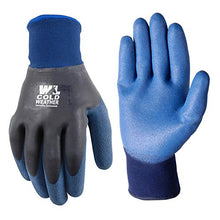 Load image into Gallery viewer, Men's HydraHyde Cold Weather Work Gloves, Water-Resistant Latex Double Coating, Large (Wells Lamont 575L) , Blue
