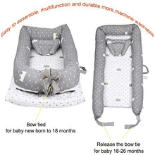 Load image into Gallery viewer, Mooedcoe Baby Nest,Baby Lounger Newborn Baby Cribs Bassinet Co Sleep Breathable &amp; Hypoallergenic Portable Bed 100% Cotton Soft Mattress Bonus with Head Pillow (for 0-28months)
