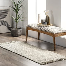 Load image into Gallery viewer, nuLOOM Hand Woven Chunky Natural Jute Farmhouse Runner Rug, 2' 6" x 8', Off-white
