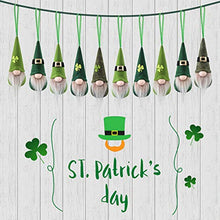Load image into Gallery viewer, St Patrick Day Hanging Gnome Ornaments Set of 10, Irish Gnomes Handmade Leprechaun Elf Tomet DecorationsSpring Gnome Lucky Clover Hanging Ornament
