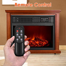 Load image into Gallery viewer, Electric Fireplace Heater with Remote - 1500W Infrared Heater with 3D Flames Effect, 800 Sq Ft Coverage, Space Heater with Thermostat, Fast Heating, No Noise, Safety Protection, Brightness Adjustable
