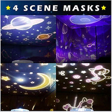 Load image into Gallery viewer, CWH&amp;WEN 2 in 1 LED Starry &amp; Undersea Projector Lamp, Rotating Night Light 8 Colors Mode LED Laser Night Lights Gift for Kids Children Living/Bedroom,Black
