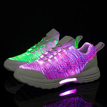 Load image into Gallery viewer, Hotdingding Fiber Optic LED Shoes Light Up Shoes for Women Men USB Charging Flashing Luminous Trainers for Festivals Christmas Party White
