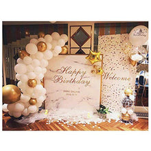 Load image into Gallery viewer, 50 Pieces Gold, White and Gold Confetti Balloons | PREFILLED 14 Inch Latex, Metallic, Confetti Balloons for Party, Decorations, Wedding &amp; Bridal (with Ribbon)
