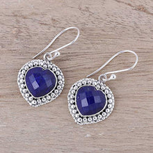 Load image into Gallery viewer, NOVICA Lapis Lazuli .925 Sterling Silver Dangle Earrings, Fervent Love'

