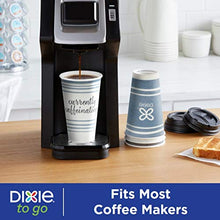 Load image into Gallery viewer, Dixie to Go Disposable Hot Beverage Paper Coffee Cups with Lids, 12 Oz, 156 Count, Assorted Designs, Gold (23710)
