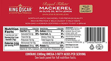Load image into Gallery viewer, King Oscar Skinless &amp; Boneless Mackerel in Olive Oil &amp; Lemon, 4.05 oz. Cans (Pack of 12)
