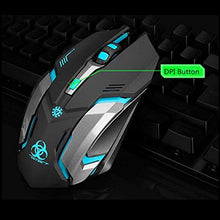 Load image into Gallery viewer, Wireless Gaming Mouse, VEGCOO C8 Silent Click Wireless Rechargeable Mouse with Colorful LED Lights and 2400/1600/1000 DPI 400mah Lithium Battery for Laptop and Computer (C9 Black)
