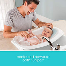 Load image into Gallery viewer, Summer Right Height Bath Tub – Elevated and Spacious Baby Bathtub with Newborn Bath Support – Extended Use Features Include Tubside Seat and Stepstool
