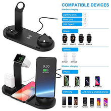 Load image into Gallery viewer, Wireless Charger, Botee 6 in 1 Wireless Charging Dock for iPhone X/Xs/7ps/7/6s/8/8Plus/i-Watch/AirPods, Qi Fast Wireless Charging Stand Compatible for iPhone Samsung [2019 Upgrade] (Black)
