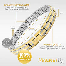 Load image into Gallery viewer, MagnetRX® Women's Ultra Strength Magnetic Therapy Bracelet - Arthritis Pain Relief &amp; Carpal Tunnel Titanium Magnetic Bracelets for Women - Adjustable Length with Sizing Tool (Silver &amp; Gold)
