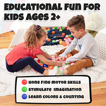 Load image into Gallery viewer, Click N' Play Ball Pit Balls for Kids, Plastic Refill 2.3 Inch Balls, 100 Pack, 6 Bright Colors, Phthalate and BPA Free, Includes a Reusable Storage Bag with Zipper, Great Gift for Toddlers and Kids
