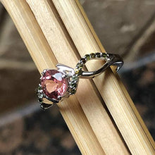 Load image into Gallery viewer, Natural Pink Tourmaline, Green Tourmaline 925 Solid Sterling Silver Engagement Ring Size 6, 7, 8, 9
