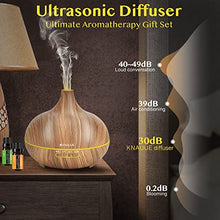 Load image into Gallery viewer, Ultimate Aromatherapy Diffuser 550ml &amp; Essential Oil Set - Ultrasonic Diffuser &amp; Top 10 Essential Oils - with 4 Timer &amp; 15 Ambient Light Settings - Bedroom Vaporizer Cool Mist Humidifier
