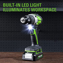 Load image into Gallery viewer, Greenworks 24V Brushless Cordless Hammer Drill Kit, 530 in./lbs Torque, 20+3 Position Clutch, 1/2 '' Keyless Chuck, Variable Speed, 1×2Ah Battery with 2A Charger, LED Light
