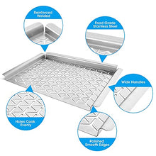 Load image into Gallery viewer, Unicook Grill Topper, Vegetable Grill Basket, Warp-Free Stainless Steel Grill Pan for Grilling Veggie Seafood Meat and Kabob, Heavy Duty BBQ Tray Accessories, Rectangular 16x11 inch
