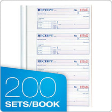 Load image into Gallery viewer, Adams Money and Rent Receipt Book, 2-Part, Carbonless, White/Canary, 7-5/8" x 10-7/8", Bound Wraparound Cover, 200 Sets per Book, 4 Receipts per Page (DC1182)
