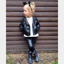 Load image into Gallery viewer, Clearance Sale Toddler Boys Girls Motorcycle Faux Leather Jackets Coat Winter Outwear for 1-5Y (Black, 5T)
