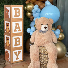 Load image into Gallery viewer, Teddy Bear Baby Shower Boxes for Birthday Party Decorations – 4 Brown BABY Balloon Boxes With Teddy Bears Printed,Baby Blocks for First Birthday Boys Girls Babyshower Decorations Gender Reveal Backdrop
