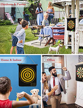 Load image into Gallery viewer, Ranslen Magnetic Dart Board for Kids and Adults, Double Sided Board Games Set, Indoor Outdoor Darts Game with 15pcs Magnetic Darts, Safety Dartboard Toy Games for Kids Gifts
