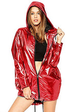 Load image into Gallery viewer, Hoodies Outerwear Long Sleeve Sweatshirt Gold Metallic Zipper Up Punk Raincoat Showerproof Outerwear Jacket…
