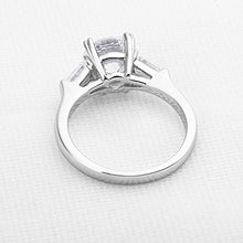 Load image into Gallery viewer, espere Sterling Silver 2 Carat CZ Baguette Round Solitaire Engagement Ring Bridal Wedding Jewelry (5)
