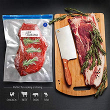 Load image into Gallery viewer, VICARKO Vacuum Sealer Zipper Bags BPA Free with Air Valve Double Layers Sous Vide Cooking Replacement for Portable Handheld Pump Reusable Resealable Plastic Sandwich Freezer Bags for Food Storage Kitchen Gallon Size
