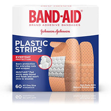 Load image into Gallery viewer, Band-Aid Brand Adhesive Bandages, Plastic Strips, ONE SIZE FITS ALL, 60 Count (Pack of 3)
