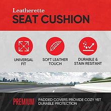 Load image into Gallery viewer, Motor Trend Black Faux Leather Car Seat Covers for Front Seats, 2-Pack – Padded Car Seat Cushions with Storage Pockets, Premium Interior Covers for Auto Truck Van SUV

