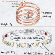 Load image into Gallery viewer, Vicmag Magnetic Bracelet for Women Arthritis Joint Titanium Steel Magnet Therapy Brasalete Pain Relief 3500 Gauss Magnets, Health Healing Jewelry Gift with Adjustment Tool (Silver &amp; Gold &amp; 4 Elements)
