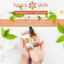Load image into Gallery viewer, Nuva Skin Vitamin C Serum for Face and Eyes w/Hyaluronic Acid &amp; Liquid Vitamin E - Natural Anti Aging, Anti Wrinkle Facial Treatment – Antioxidant Moisturizer for Acne, Scars &amp; Even Skin Tone
